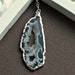 Druzy Necklace - Sterling Silver Rimmed Black Druzy Agate Necklace-LAST ONE