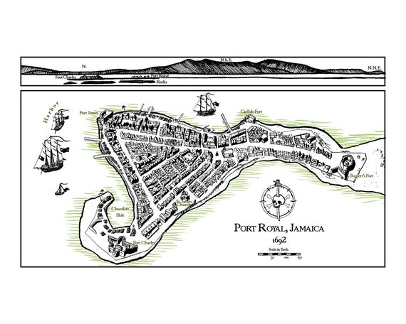 Items Similar To Map Of Port Royal Giclee Print 10X8 On Etsy   Il 570xN.180701807 