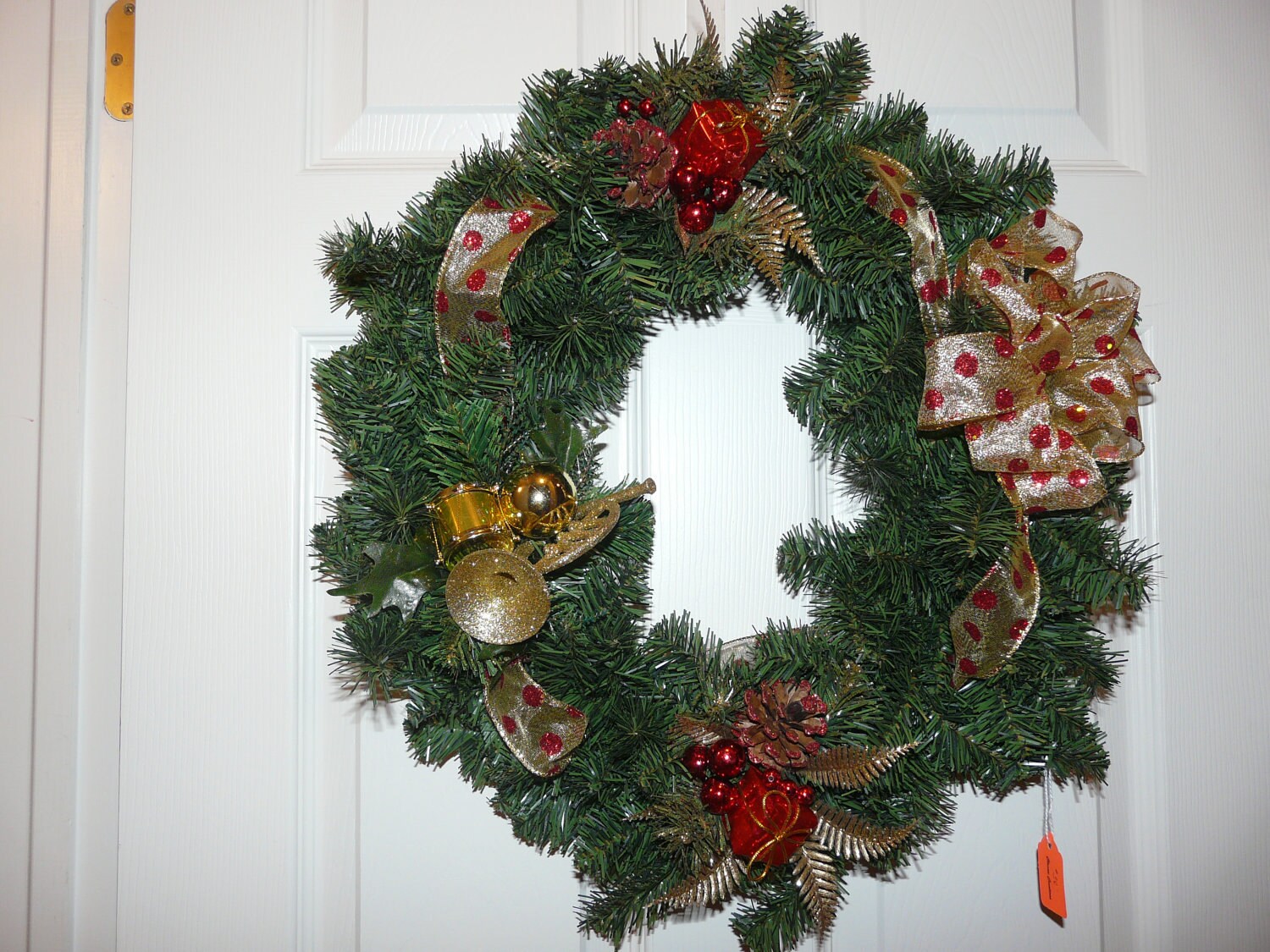 Red and Gold Holiday Wreath