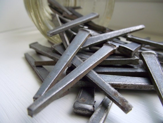 Square Cut Nails Rustic Industrial Vintage Nails Home Decor