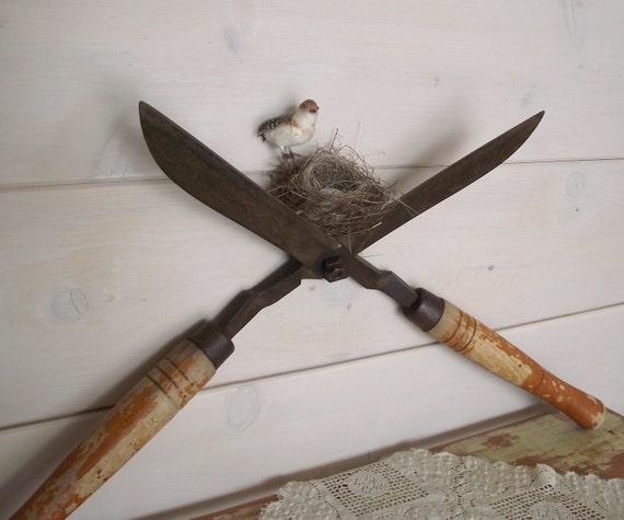 Antique Garden Shears Manual Hedge Clippers Industrial