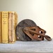 Barn Pulley Industrial Antique Cast Iron and Wood Farmhouse Rustic Industrial Decor Bookend