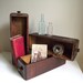 Sewing Machine Drawers Antique Set of 3 Storage Boxes, Organizers, Vintage Display Cottage Chic Farmhouse Decor
