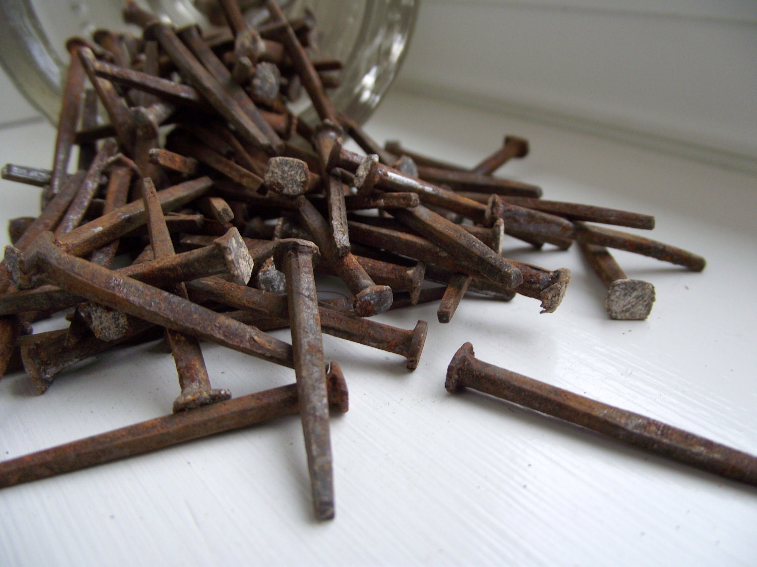 Antique Square Nails Rusty 1800s Lath Board Nails Salvaged