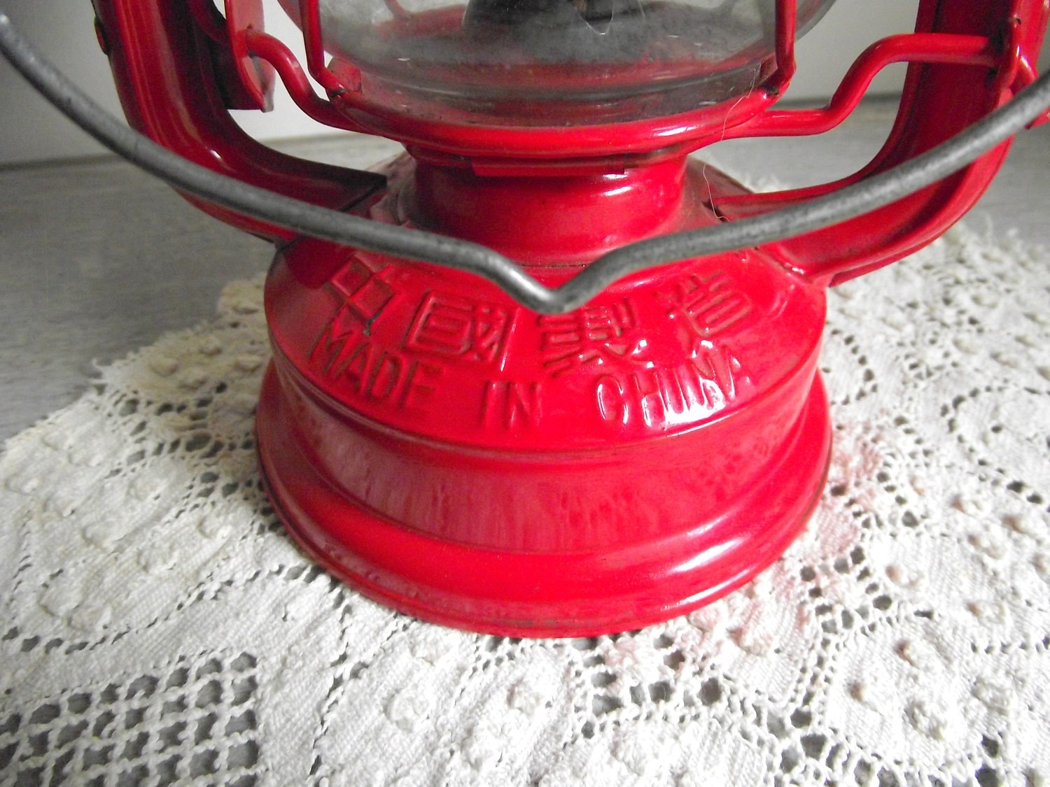 Kerosene Lantern Red Vintage Camping Light Cabin Decor Rustic