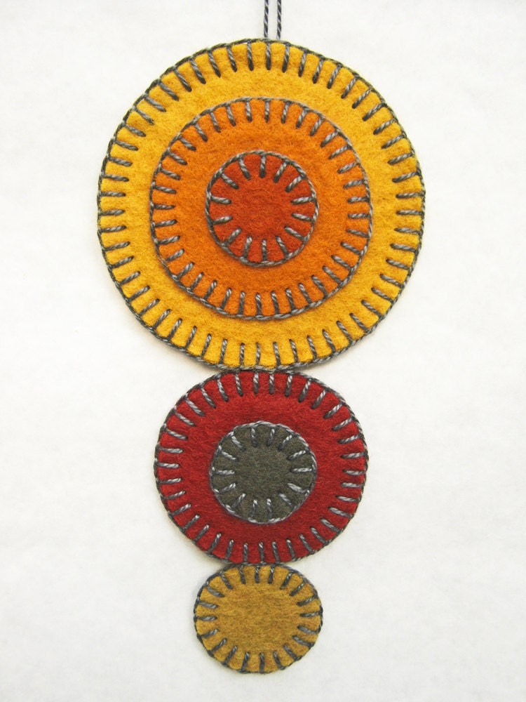 Wool Felt Penny Rug Ornament Harvest