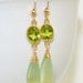 Peridot Prehnite Gold Filled Long Earrings Spring Jewelry