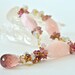 Pink Opal, Tourmaline, Australian Opal, Gold, Wire Wrapped, Gemstone Necklace , Luxury, Women Fashion