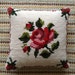 Wool cross stitch Tapestry rose pillow / cushion