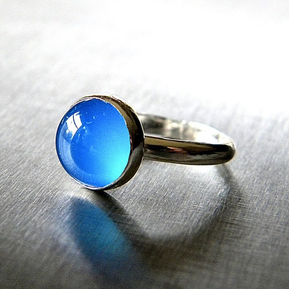 Items similar to Aegean Blue Onyx Sterling Silver Ring - Made to Order ...