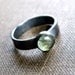 Emerald Ring, Sage Green Emerald Gemstone Oxidized Sterling Silver Ring - Size 5 - Pond