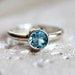 Swiss Blue Topaz Ring, Faceted Aqua Blue Gemstone Bright Sterling Silver Ring December Birthstone Sky Blue - Made to Order