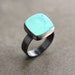 Aqua Chalcedony Ring, Seafoam Blue Green Chalcedony Oxidized Sterling Silver Ring - Made in Your Size - Windchill