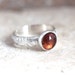 Peach Pink Tourmaline Ring, Apricot Gemstone Sterling Silver Ring October Birthstone Metalsmithed Ring US Size 6.5 Summer Fashion - Rosebud
