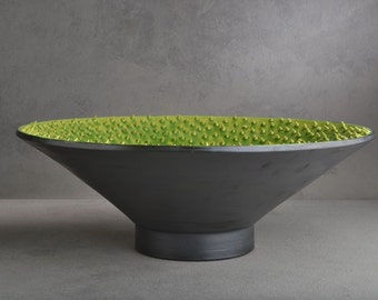 Spiky Bowl Ready To Ship Venus Dangerously Spiky Wheel Thrown 15" Bowl by Symmetrical Pottery