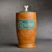 Dog Treat Jar Ready To Ship "Treats" Brown & Blue Slip Trailed Treat Jar by Symmetrical Pottery