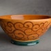 Bowl Ready To Ship Brown and Green Swirl Bowl by Symmetrical Pottery