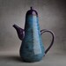 Teapot : Mottled Blue and Purple Stoneware Teapot by Symmetrical Pottery