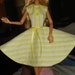 Circular skirt dress in yellow and white stripe fabric for Fashion Dolls - ed17