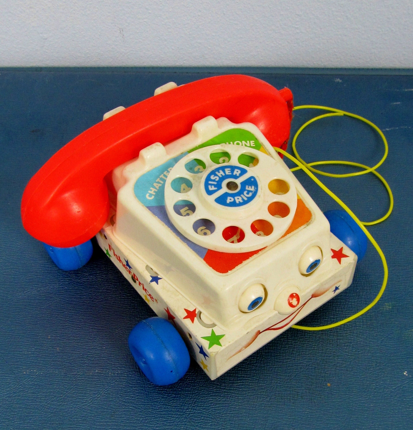 Vintage 1985 FISHER PRICE White Plastic Telephone