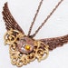 Steampunk Necklace - STRIKING Wings with Victorian Vines - Exquisite Gold Vintage Watch Movement Steampunk Necklace / Anniversary Gift