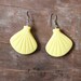 Reserved for Kathleen, Vintage 80's Lemon Yellow carved Lucite dangle earrings