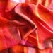 silk fabric, red mosaic print, 100% silk twill, 2 yards by 43"