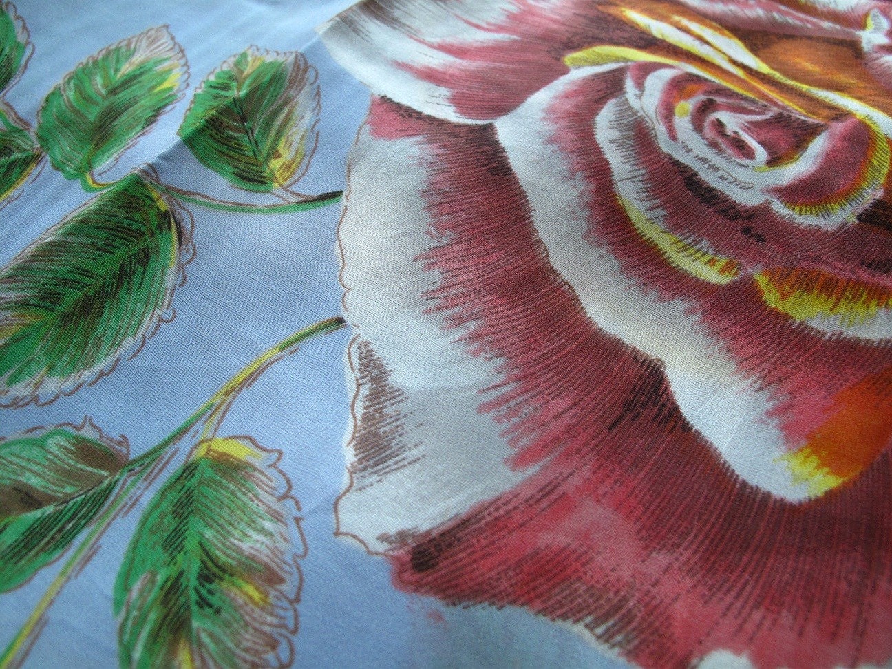 silk fabric 100 silk rose print fabric half by ramieandlinen