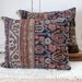 Oriental Rug Pillow, Navy and Rose No. 3