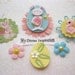 Easter Bunny and Eggs Spring Scrapbook Embellishments and Paper Flowers