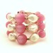Vintage 1950s Bracelet Pearls Lavender Purple Moon Beads Spring Wrap
