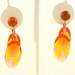 Vintage 1960s Earrings Mod Translucent Orange Starburst Clip Ons