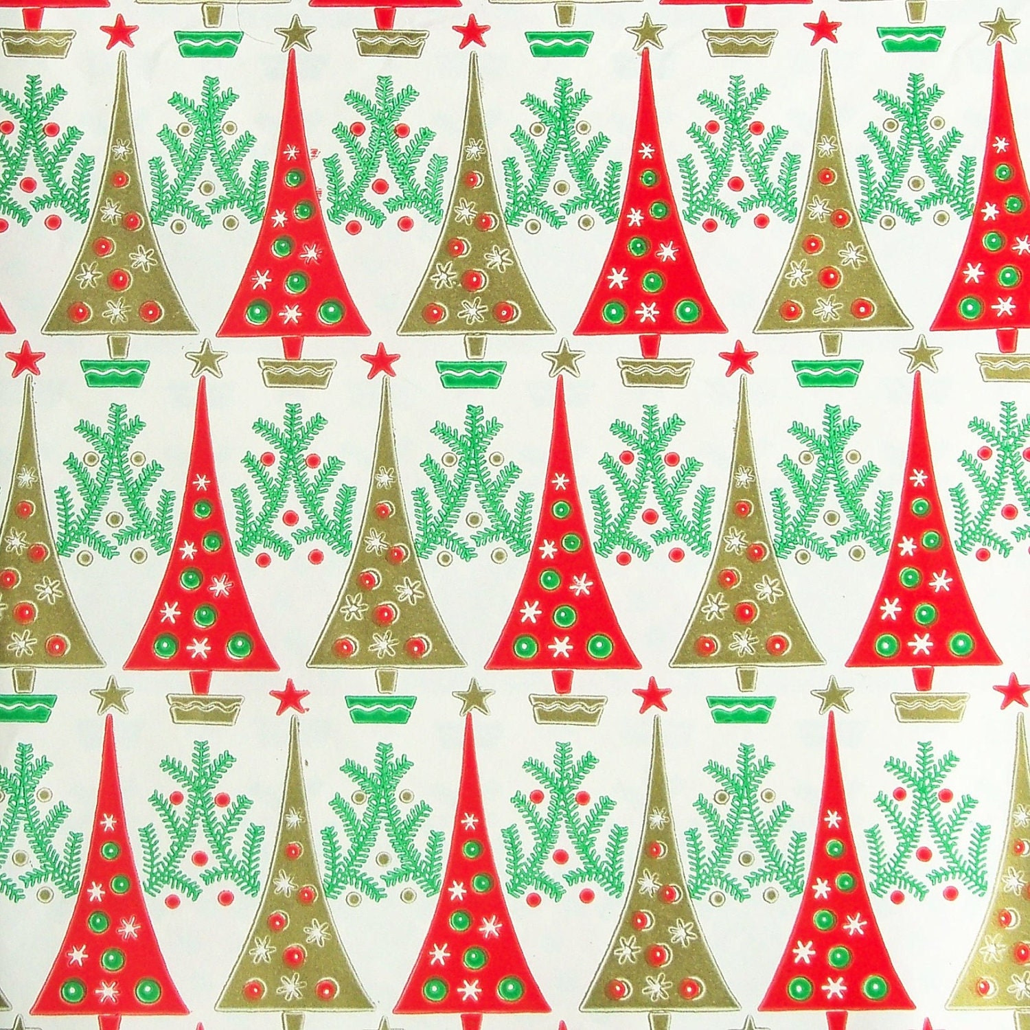 thumbnail image 2 of Vintage 1960s Christmas Red Textured Foil Wrapping Paper – Gorgeous Gift Wrap – USA Made 2 of 3