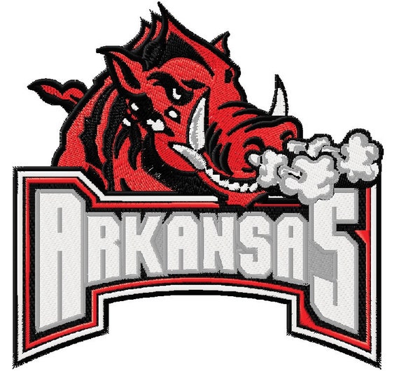 Items similar to Arkansas Razorbacks Machine Embroidery Design in 4 ...