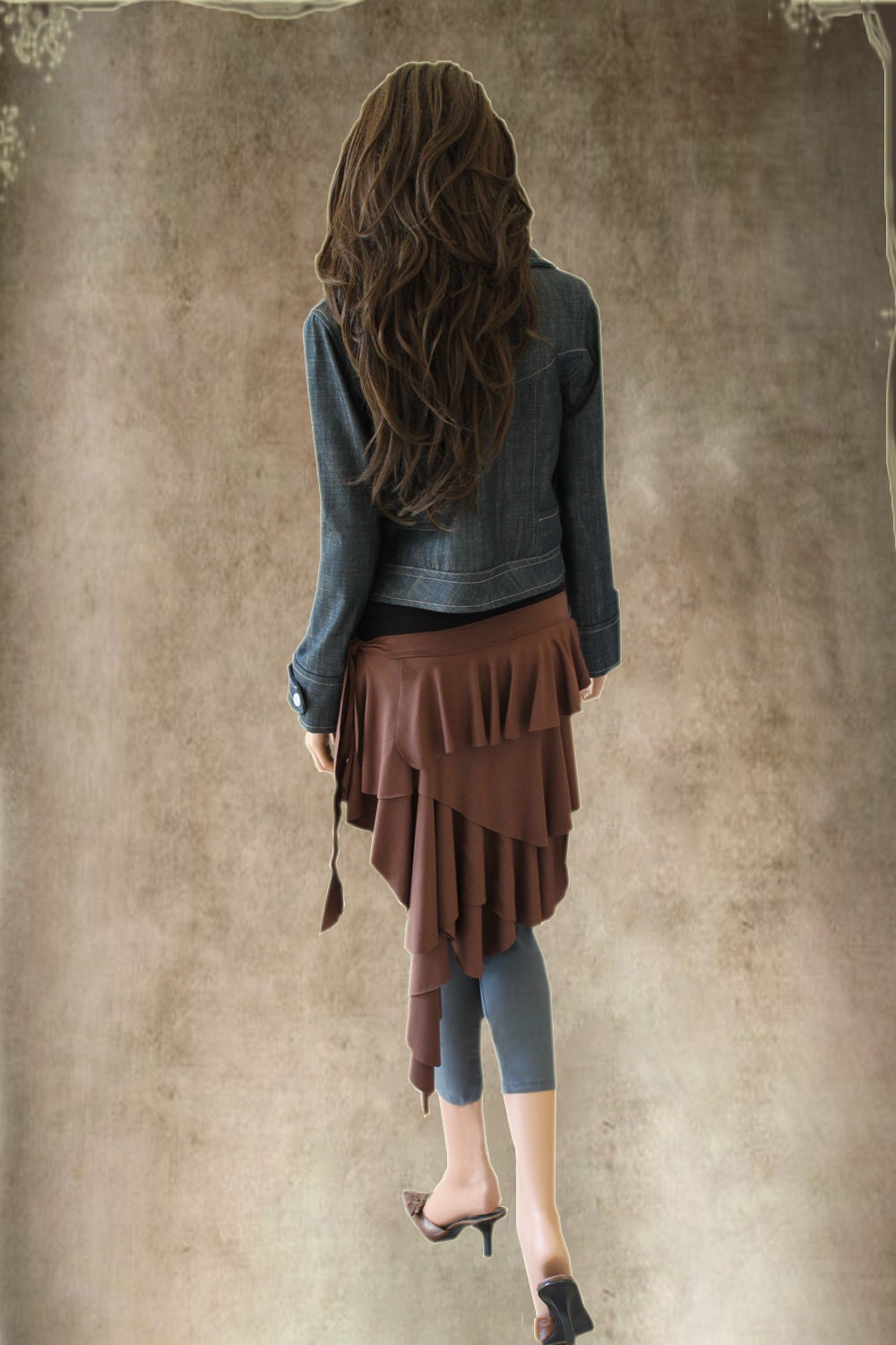 Womens cover up half skirt brown accessory by by tratgirl55