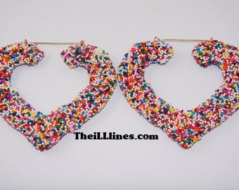 Candy Sprinkle Collection Heart Bamboo Earrings Buy 1 Get 1 Free & Free Shipping