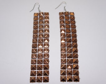 New 2017 Style 5 Inch Shiny Copper Dangling Earrings