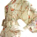 Kimono Robe in Habutai Silk Floral Tan Gift for Her Loungwear Valentine Day Anniversary Wedding Bridal Shower Nightgown