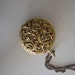Hinged Perfume Holder Goldtone Filagree Long Chain Necklace