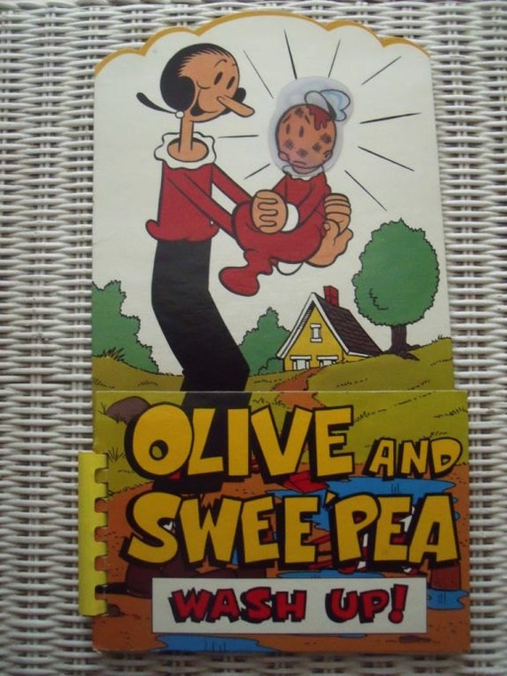 3 Vintage 1980 Popeye Olive Oyl Sweet Pea Wimpy Tuffy Books