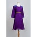 SALE / Vintage Royal Purple Embroidered Tunic Dress / Beaded with Blue Violet Pearls / Bohemian Folk Art Embroidery