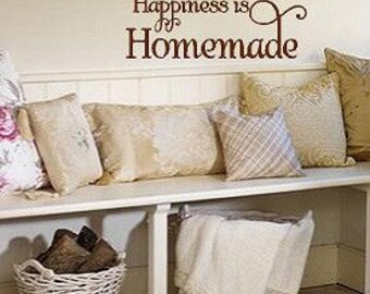 Happiness is Homemade- Vinyl decal-Vinyl Lettering wall words graphics Home decor itswritteninvinyl