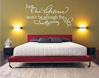 Just one lifetime... Vinyl Lettering wall words graphics Home decor itswritteninvinyl