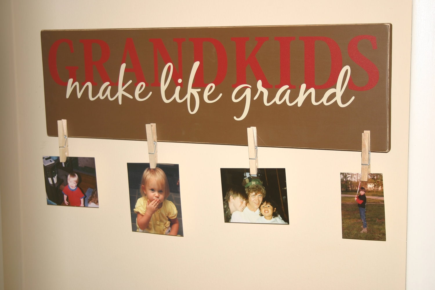 Grandkids make life Grand Wood Sign Vinyl Lettering wall
