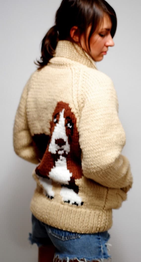 basset hound chunky knit sweater