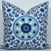 Suzani Blue pillow cover - Decorative Pillow cover- throw pillow - accent pillow -20"x20"