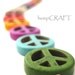 Peace Sign Beads Multicolored Dyed Magnesite - 12pcs - 15mm