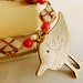 Bird Necklace Vintage Style, Antique Finish Glass Beads, Red Beads, Great for all Occasions