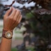 Brown Suede Bracelet Watch with Interchangeable Wood Face 8