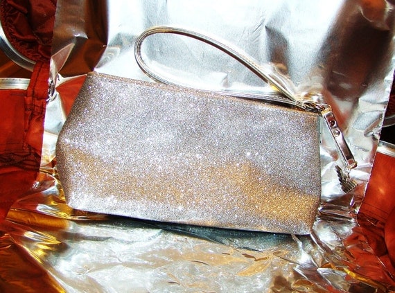 EMPORIO ARMANI DIAMONDS Parfums Silver Glitter Wristlet Bag